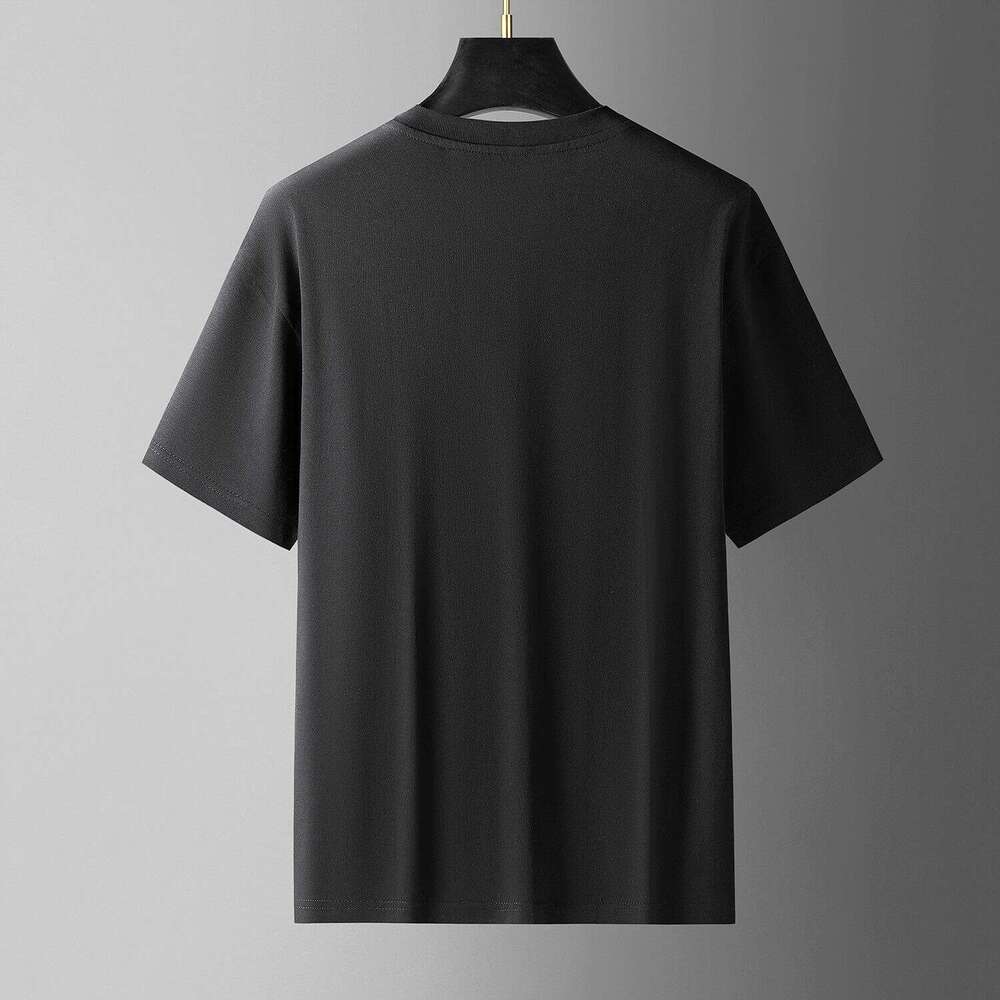 European Station luxury New Summer Trendy Brand Embroidered Letter Short Men's T-shirt Casual Round Neck Half Sleeve Top