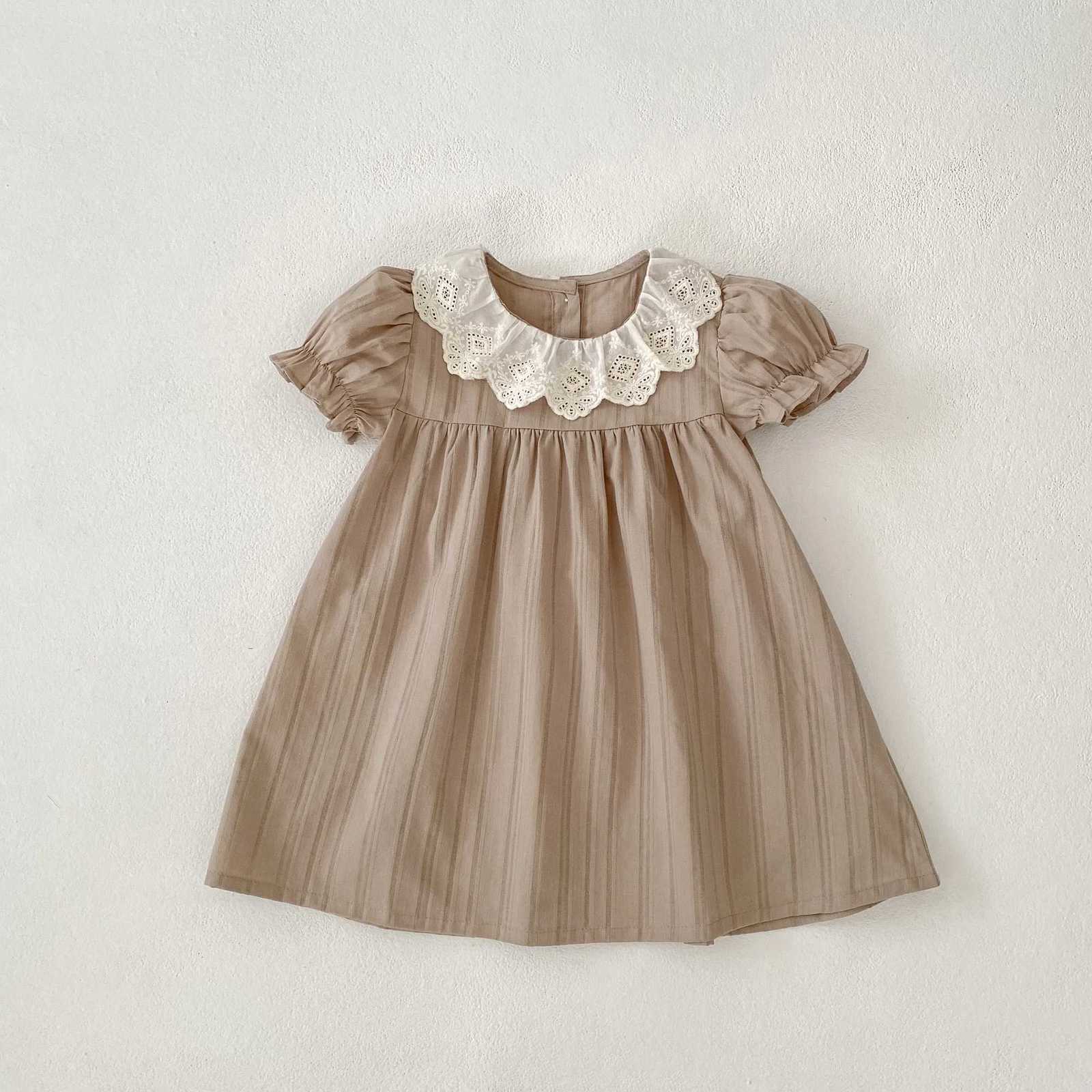 1-6Yrs Kids Baby Dress Summer Girls Sweet Lace Collar Princess Dress New Kids Baby Girls Dress Cotton Children Clothes DressT260330