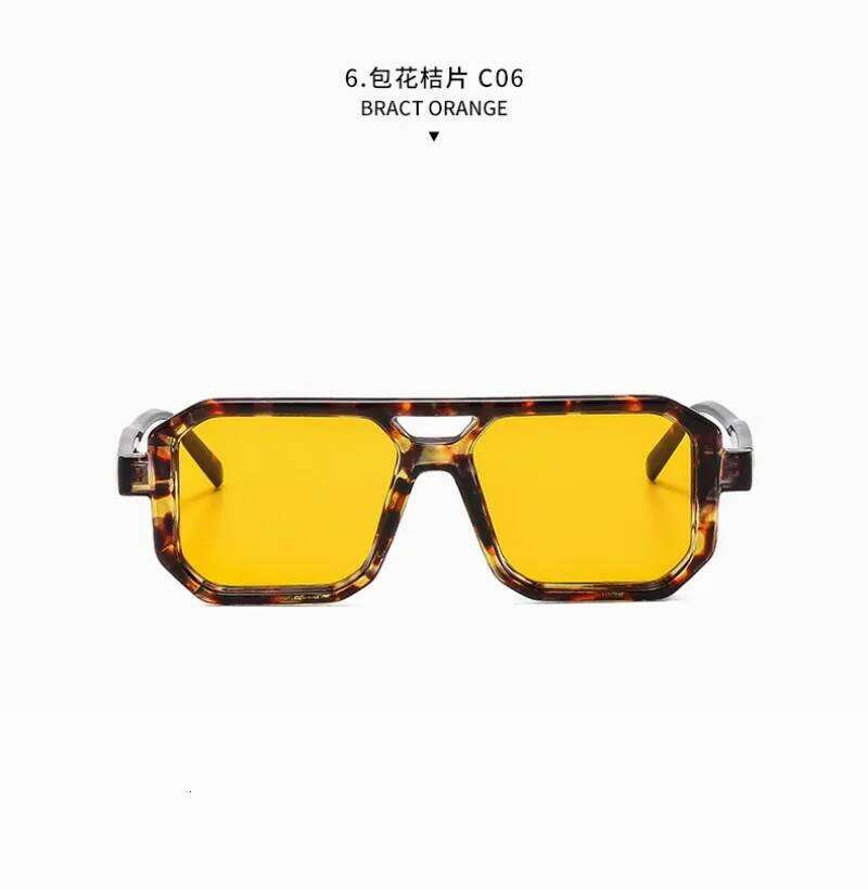 Popular Fashion Double Bridges Square Sunglasses Women Retro Brand Blue Green Men Punk Sun Glasses Shades UV400 26Y0330