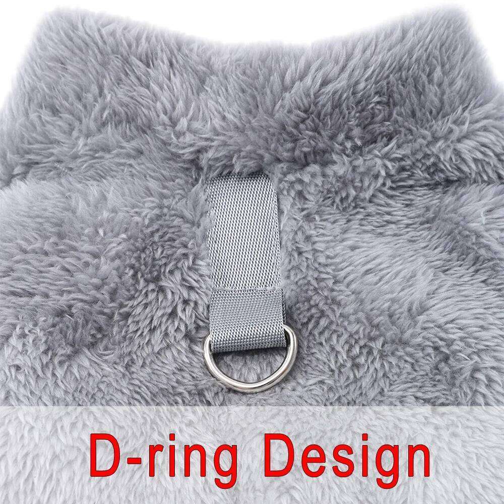 Pet Dog Jumpsuit for Small Medium Dogs Winter Warm Fleece Puppy Jacket with D-ring Soft Cozy Costume Pug French Bulldog Clothing