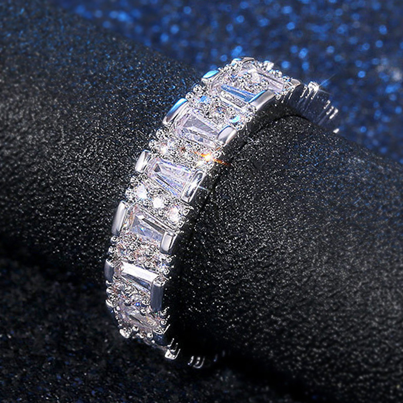 Designer Luxurious New Style European High-end Quality Aaa-grade Full Diamond Irregular-shaped Zirconia Ring For Women
