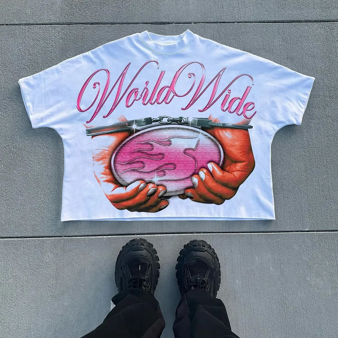Mens Y2k Oversized T Shirt Lips Print Cotton Streetwear Loose Fit Casual Tee Summer Top Lightweight Comfortable Multiple Colors 260327