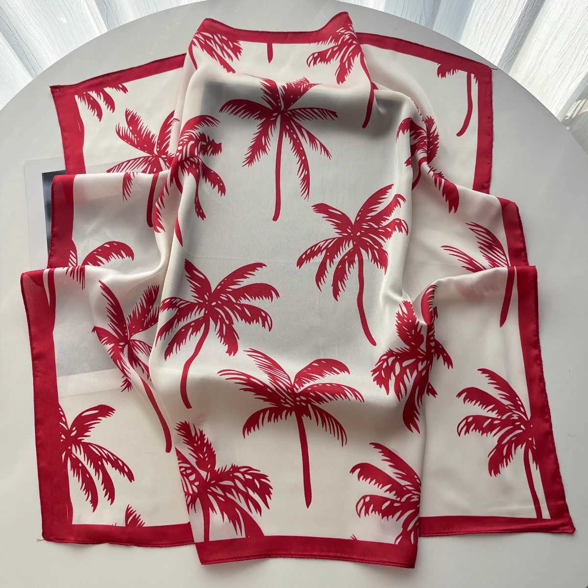 2026 Women Square Scarf Silk Imitation Print Neckerchief Bandana Foulard Female Shawl Scarves Wrap Head Hair Band Ties Z260330