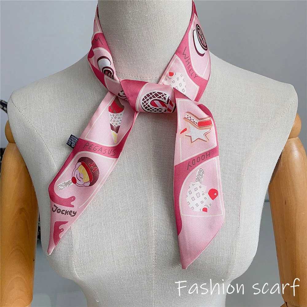 Four Seasons Fashion Versatile New Van Gogh Classic Oil Painting Series Ladies Decoration Twill Long Strip Silk Scarf Tie Ribbon X260328