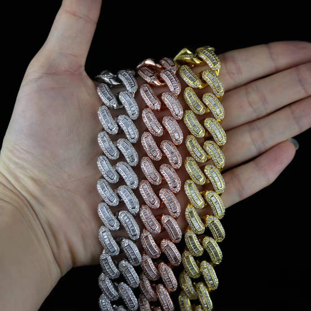 Iced Out Bling 18mm CZ Heavy Chunky Cuban Link Chain Bracelet Gold Silver Color 5A Moissanite Hip Hop Fashion Women Men Jewelry