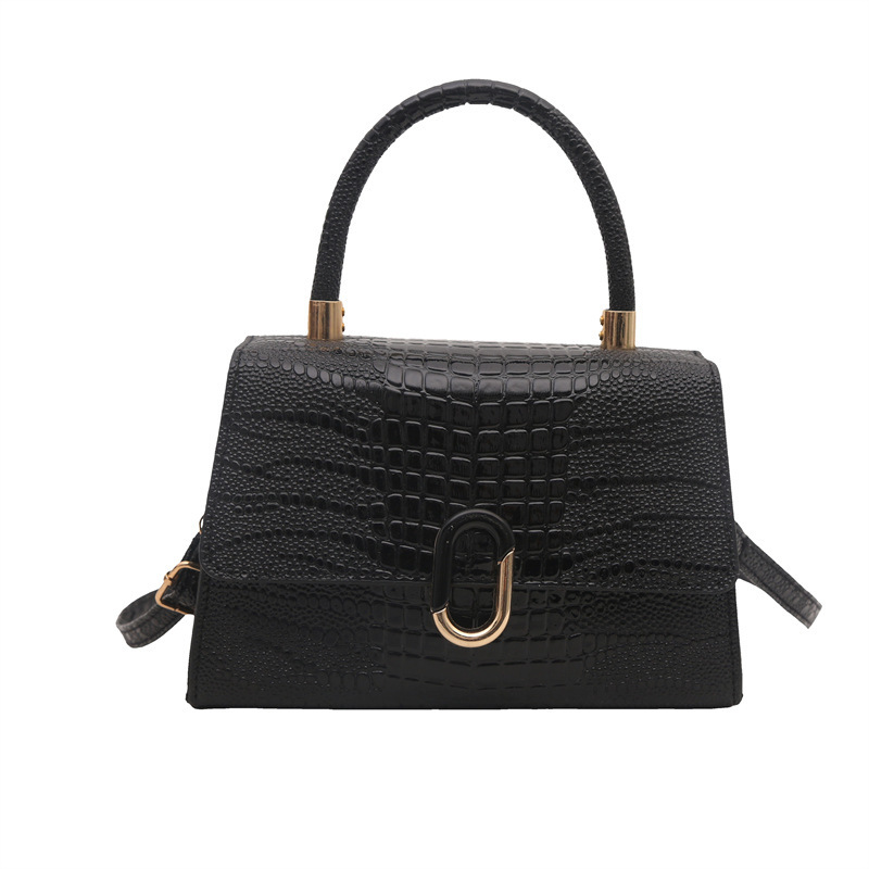 Free Shipping High Value 2026 Winter New Fashion Handbag, Trendy Crossbody Vintage Simple Small Square Bag, Unique Crocodile Pattern Shoulder Bag