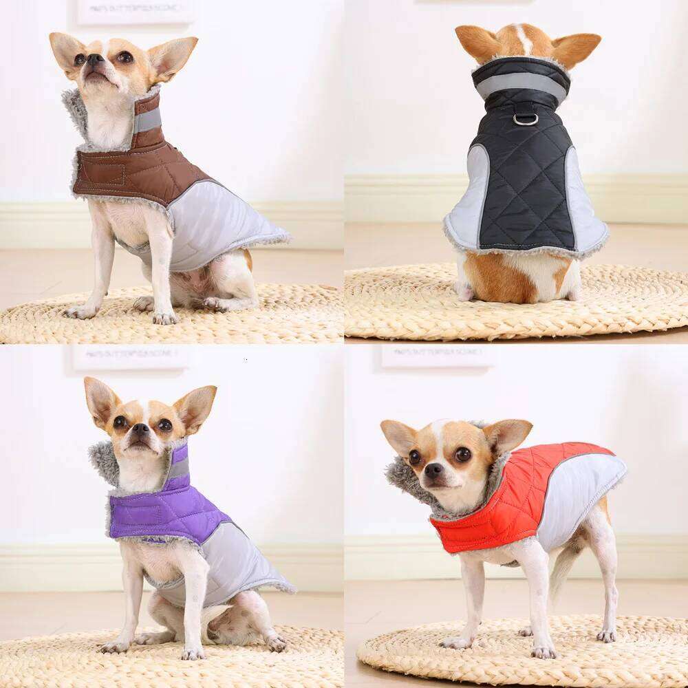 Windproof Big Pet Dog Jacket Coat Winter Warm Fleece Clothes For Small Large Dogs Cats Reflective Golden Retriever Pug Clothing