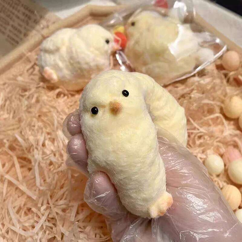 Kawaii Miniature Slow Rebound Squeeze Sticky Handmade TPR Mini Chick Stress Relief Squishy New Fidget Toy