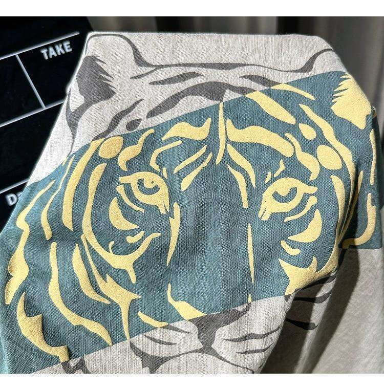 2026 Summer New Men's Short-Sleeve T-Shirt, Popular Tiger Print, Slim Fit, Cool Feel For Young Men