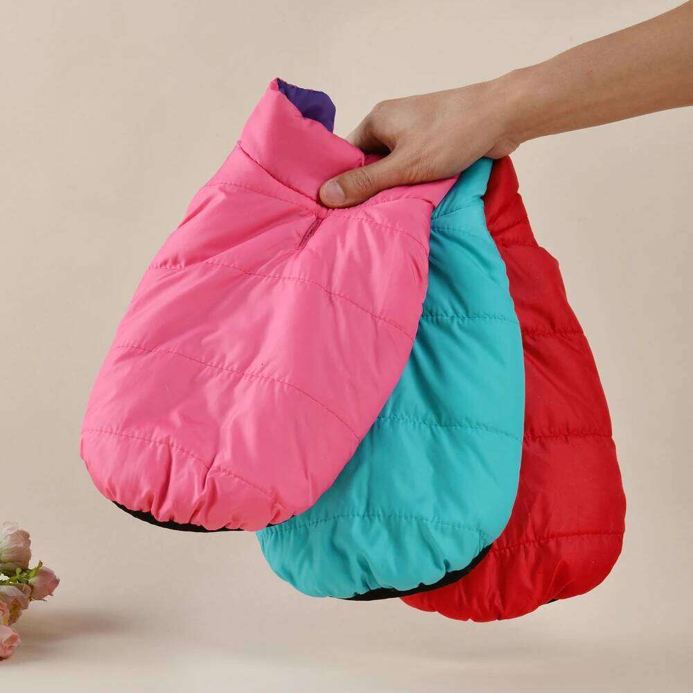 Reversible Pet Dog Clothes Autumn Warm Puppy Coat Vest With Leash Hole For Small Medium Dogs Cats Winter Cat Outfits Chihuahua