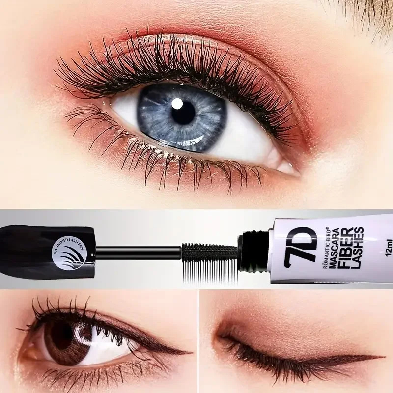 123PCS 7D Fiber Mascara Set Waterproof Durable Curling Sweatproof Antismudge Slimming Base for all skin types 260316