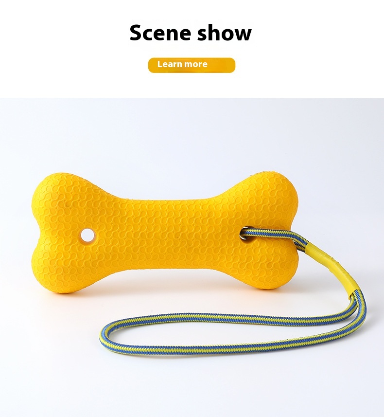 Extra Large Solid Color Dog Bone with Rope, Bite-Resistant Dental Care Toy for Large Breeds