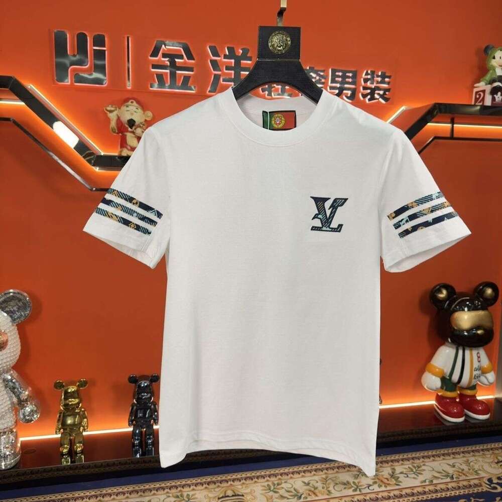 Spring Summer T-Shirt, Trendy Brand Men's Short-Sleeve Design, Light Luxury Casual Versatile Top, Hong Kong Style Round Neck, Stylish And Cool As