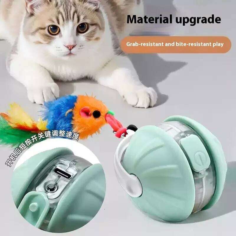 Dog Interactive Toys Infrared Automatic Rolling Ball Tail Rechargeable Smart Pet Electric Toy Cat Training Imitate Mouse