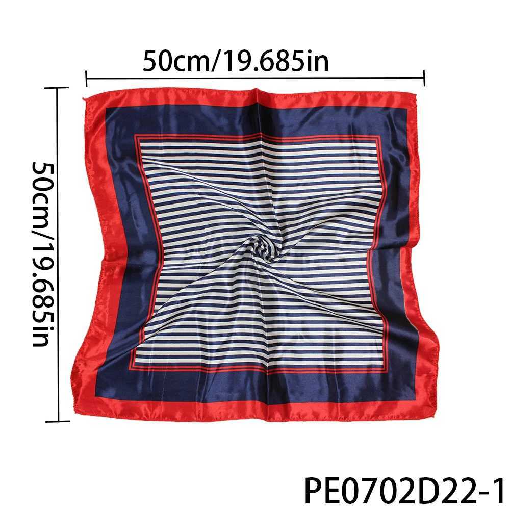PESENAR Air Hostess Silk Scarf Navy White Striped with Red Borders - Stylish Accessory for Cabin Crew Uniforms Z260330