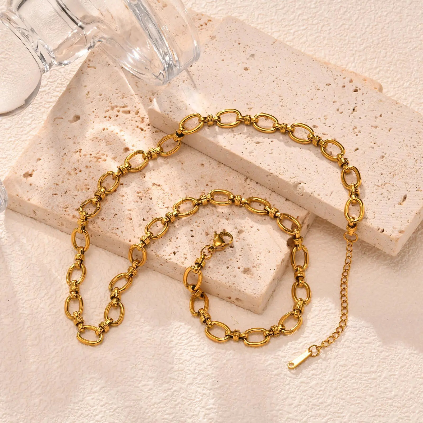 Stainless Steel Jewelry Chain Necklace For Women Retro Street Trend Wedding Birthday Party Mom Girlfriend Valentines Day Gift 260327