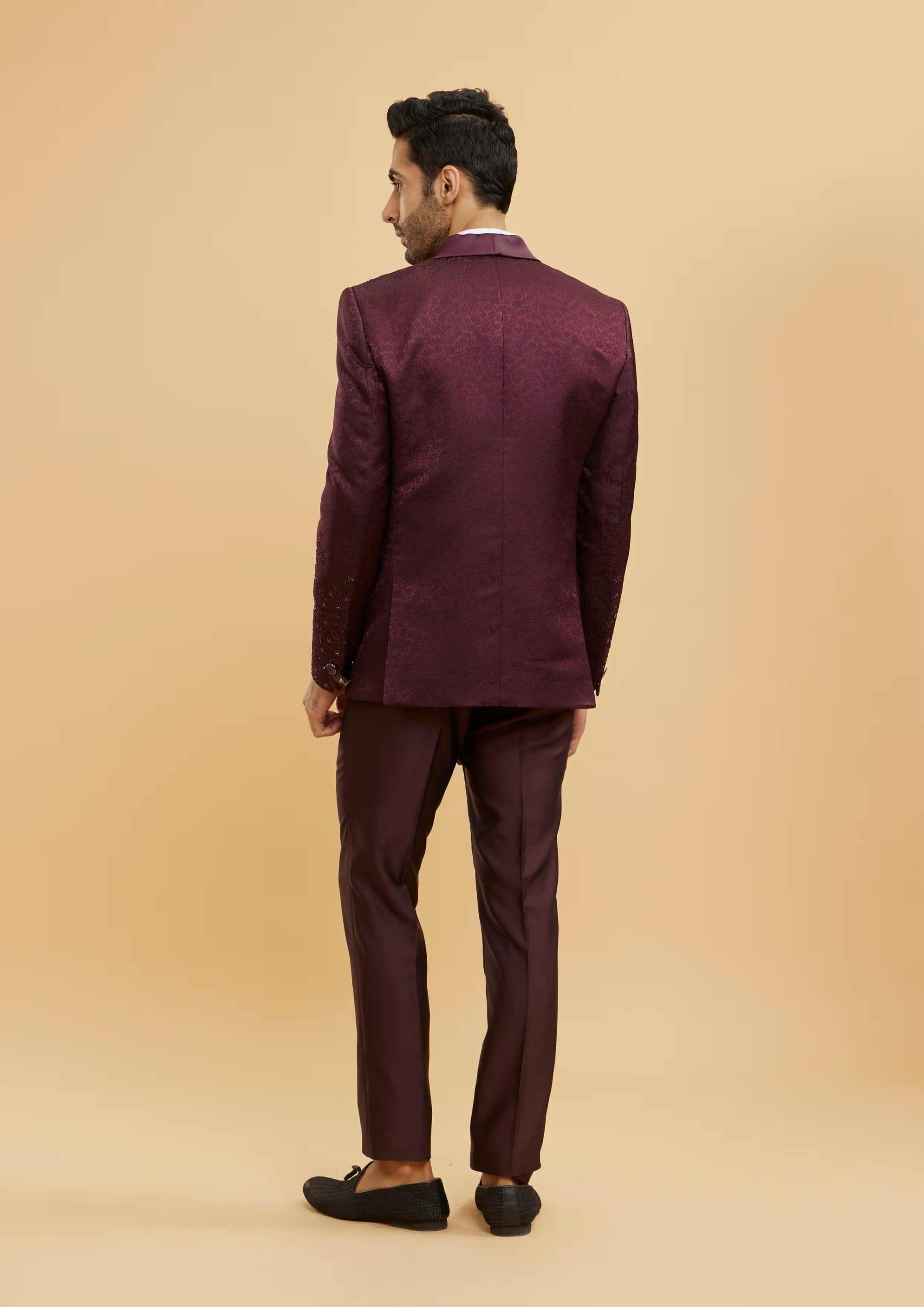 New Purple Acetate Men Suit Party Prom Special Business Groom Groomsman Wedding Male Tuxedos 2 Piece Set Blazer Pants