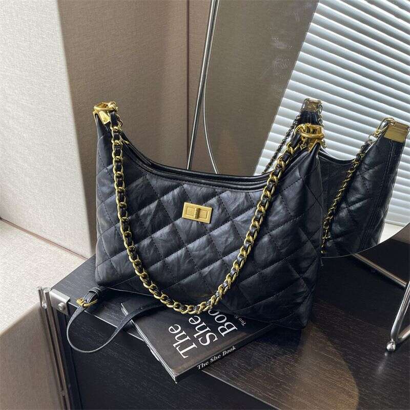 Quilted Small Style Chain Tote For Women New Commuter Versatile Underarm Single Shoulder Crossbody Bag Liksusie