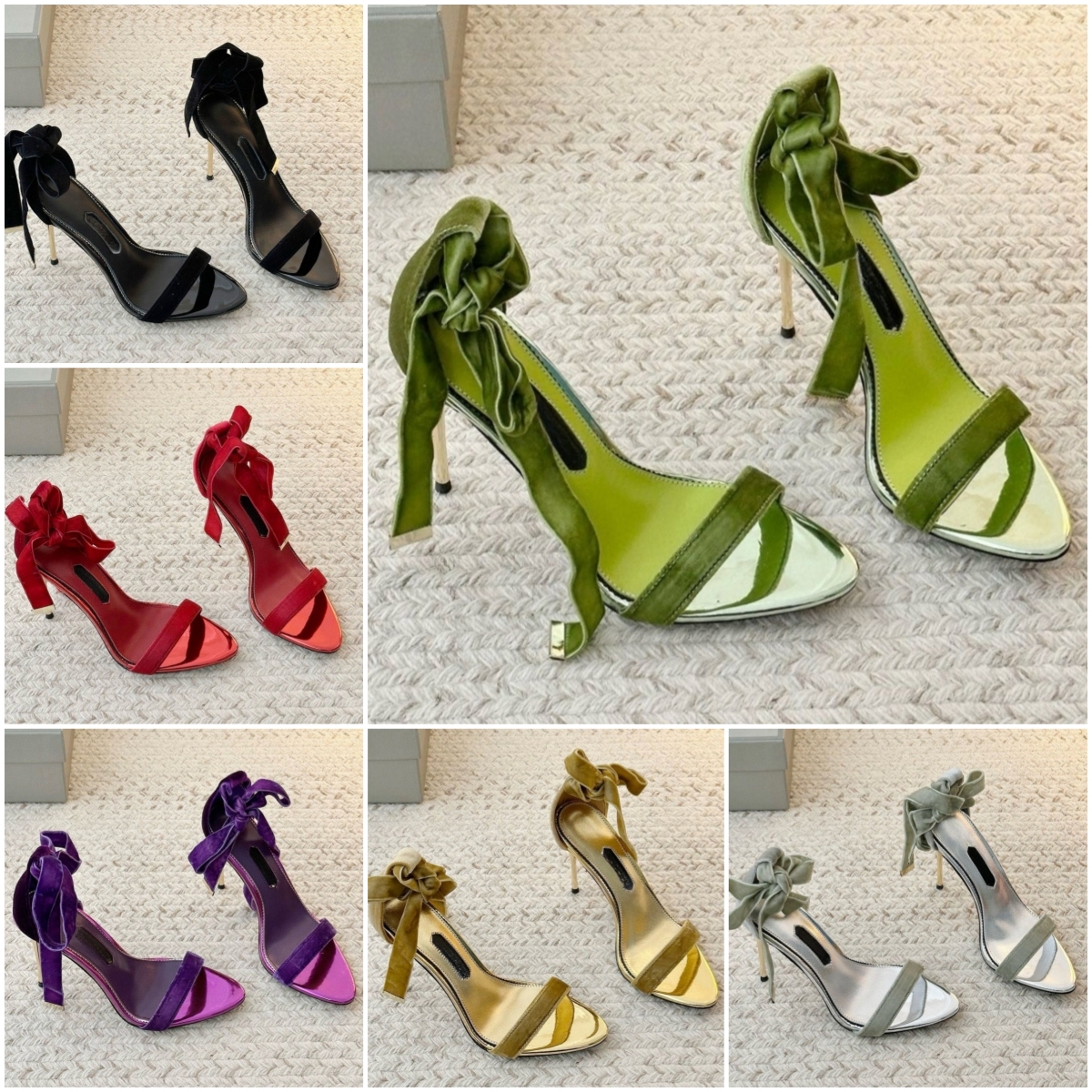 (go off picture not the description) 10A Premium High Heel Sandals with Rhinestone Multicolor Women's Fashion Heels 10cm Luxury Summer Party