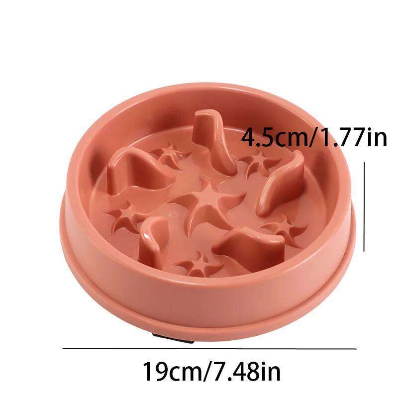 Slow Feeder Bowl for Small Dogs Cats Anti-Slip Anti-Tip Food Dish Prevent Choking Pet Feeding Supplies 26W0330