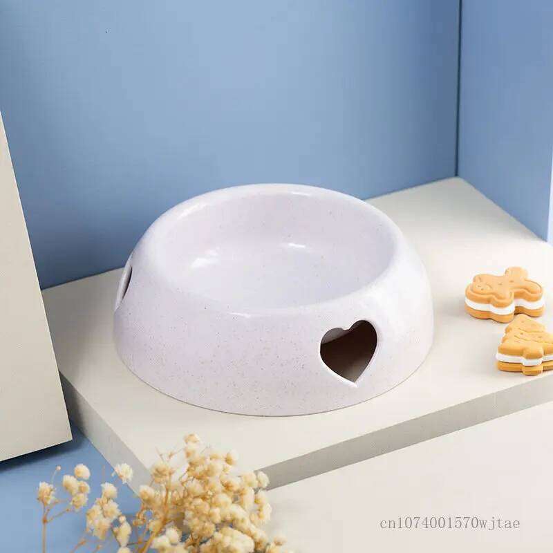 Love Single Bowl for Cat and Dog, Plastic Feeder, Yellow, Pink, Orange, Gray, White, Light Blue, Pet Supplies 26W0330