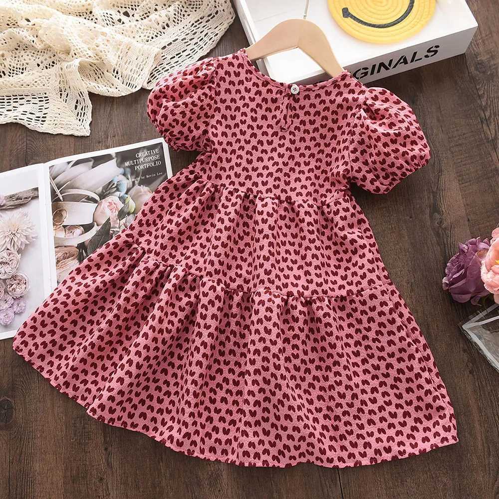 Bear Leader Leopard Print Kids Girls Casual Dress Summer Floral Children Dresses New Party Princess Sundress Ball Gown VestidosT260330