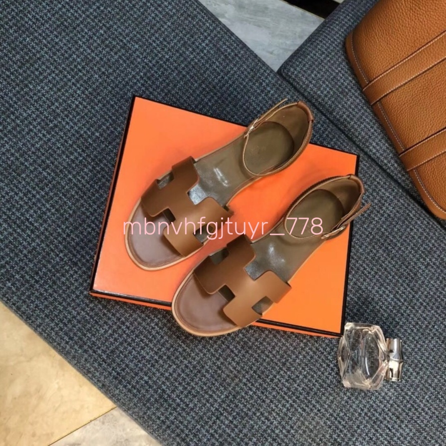 Designer Sandals Women's oran sandals Fashion Luxury Slides Letter Slide Rubber Leather Flat Shoes Summer Beach Bath Slippers Brown Retro Sandals 35-42
