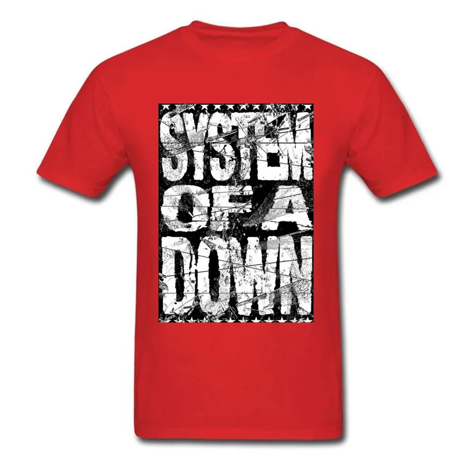 SYSTEM OF A DOWN Men T Shirt Letter Print Vintage Punk Short Sleeve T-shirts Black White Customized Top Tees Streetwear 260327