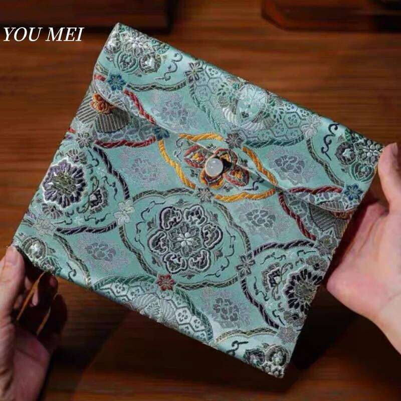 Chinese Embroidery Multiple Styles Embroidered Flowers Texture Sutra Storage Bag Luxury Text Scripture Bag Sutra Organizer Buddhist Religious Item Clu