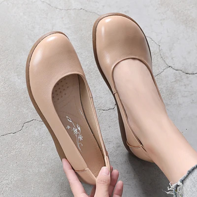 GKTINOO White Genuine Leather Ladies Breathable Summer Shoes Women Flats Slip-On Loafers Round Toe Soft Flat Shoes Casual 260323