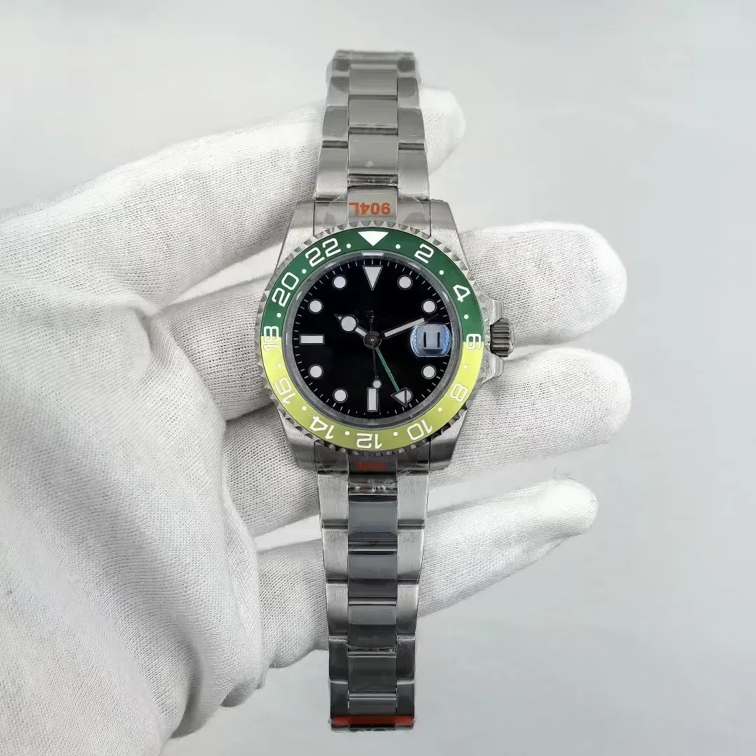 Super U1 ST9 Men's Watch Stainless Black and Gun Color Ceramic Bezel Luxury Mechanical Automatic Movement sapphire glass Men Watches Wristwatches
