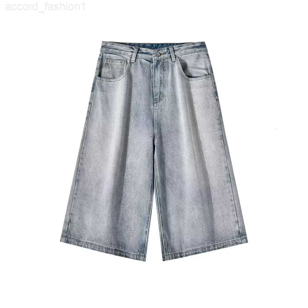 Wide-leg Seven-point Denim Shorts Mens 2025 Summer New High-end Fashion Brand Straight Casual Pants Man Jeans Y2k Clothes Baggy H260330