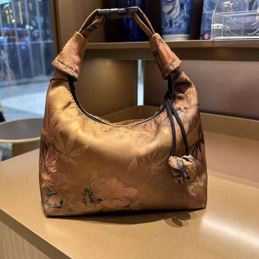 Jin Feng Original Xiangyun Silk Underarm Chinese Style Simple Versatile Crossbody Genuine Leather Bag High-End Gift Handbag