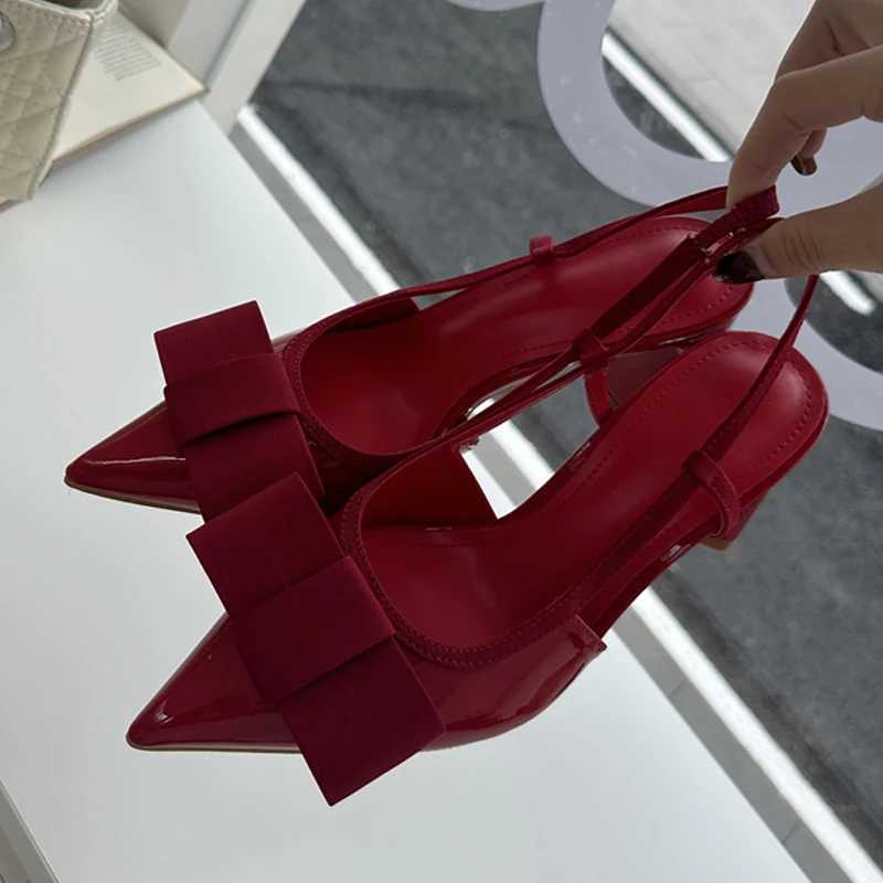 Eilyken Street Style Pointed Toe Butterfly-knot Mule Women Pumps Fashion Square High Heels Banquet Ladies Shoes Z260330