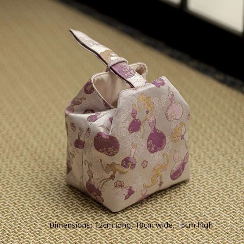 Chinese Embroidery Brocade Fabric Cozies Antique Storage Kettle Cozy For Teapot Hand Travel Tea Set Bag Teaware Supplies Craft