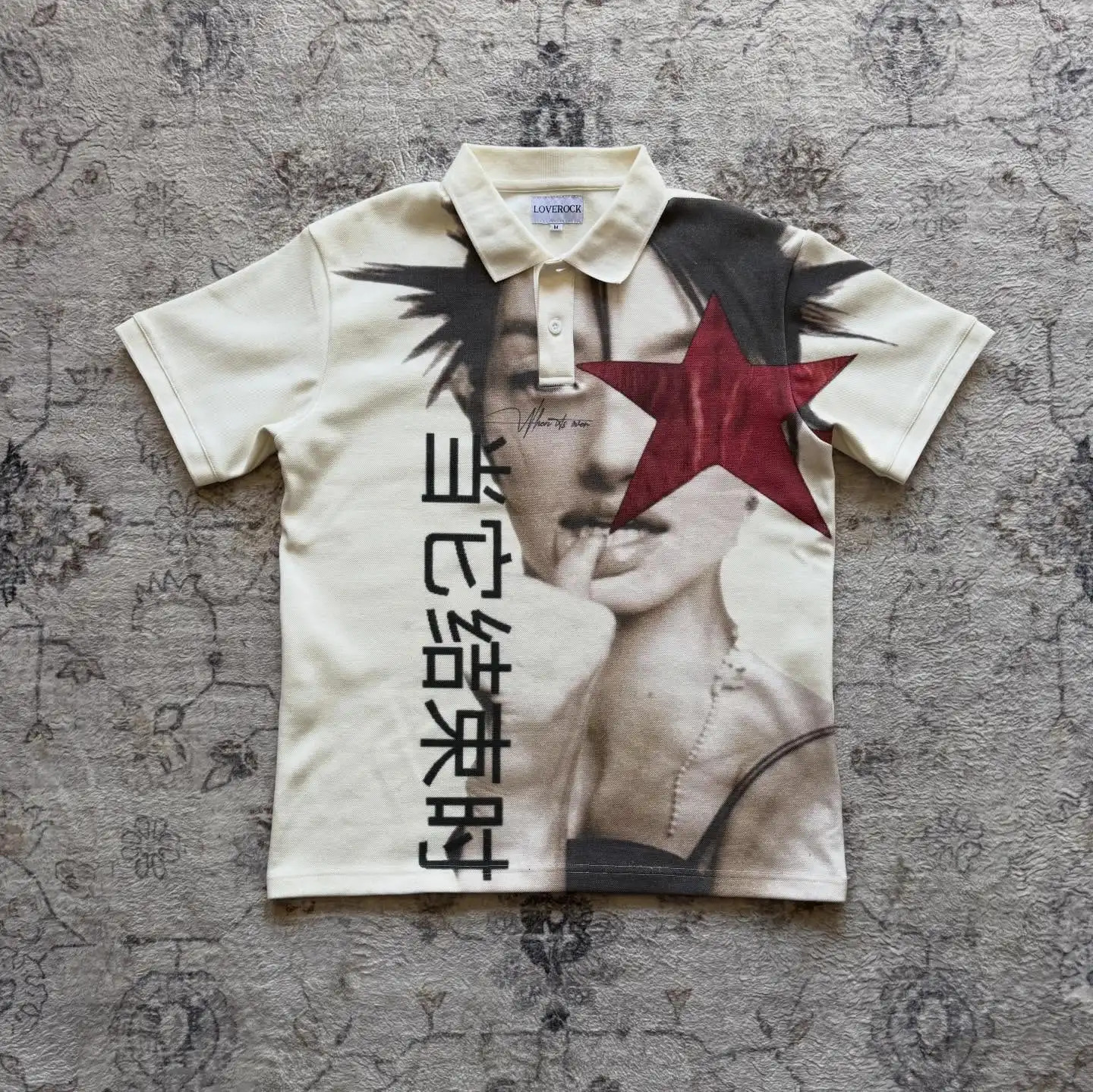 Y2k Gothic Polo T Shirts Men Women Rock Letter Embroidery Hip Hop Loose Men Shirts Round Neck Short Sleeve Polo Shirt Tops 260326