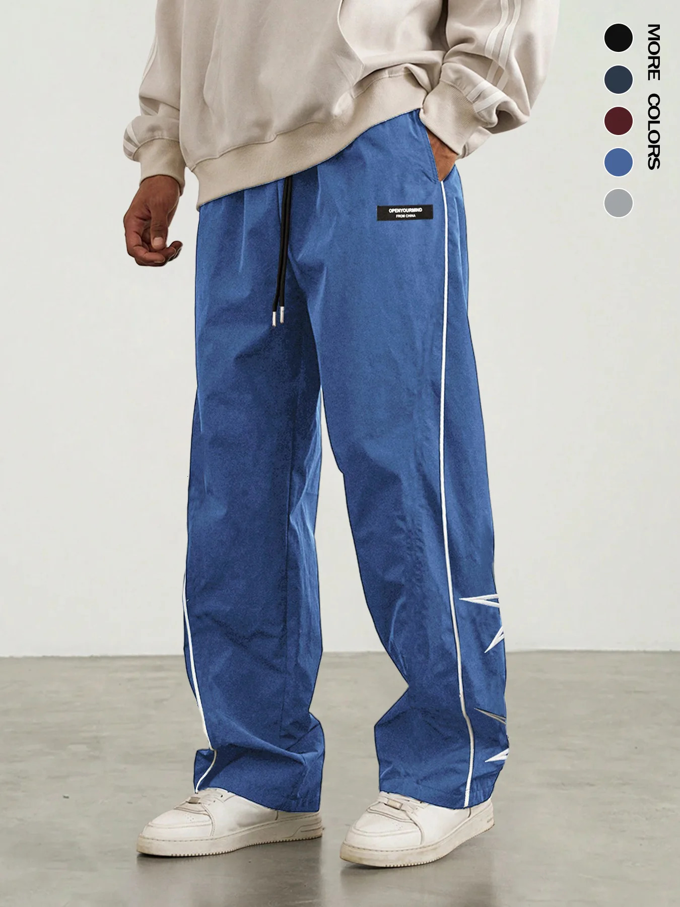 Paratrooper pants sports mens ice silk spring and summer straight work pants lace-up loose pants outdoor pants casual pants 260327
