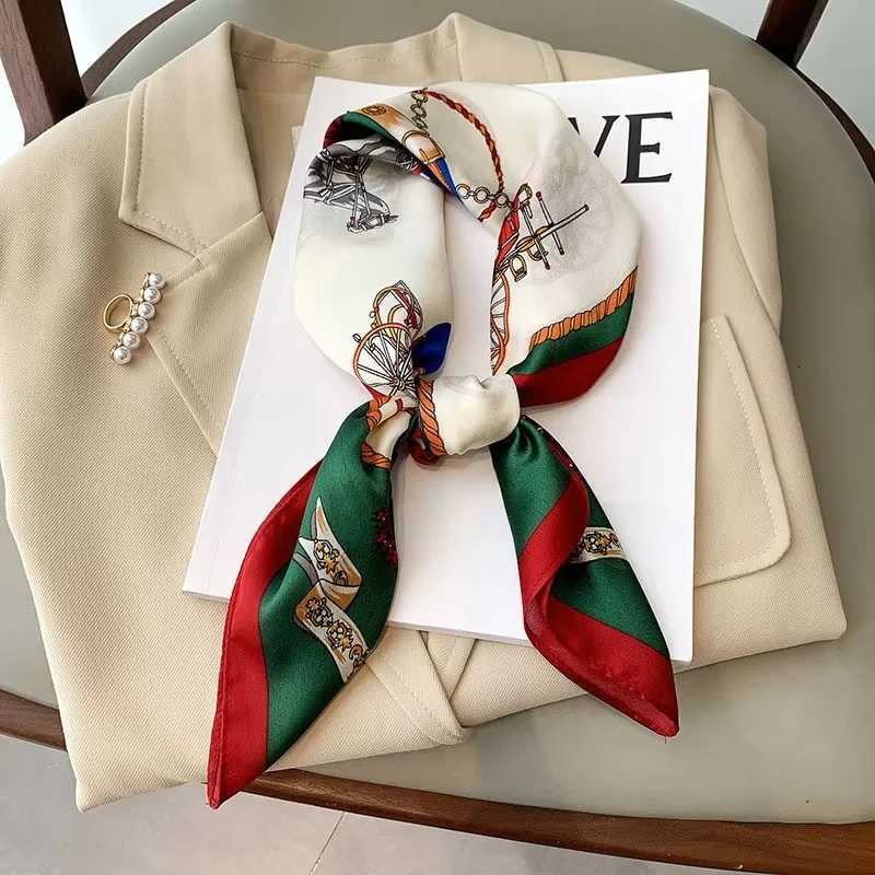 70cm Polka Dot Printed Silk Scarf Women Simulated Silk Elegant and Versatile Headwear Bag Accessories Clothing Square Scarf Z260330