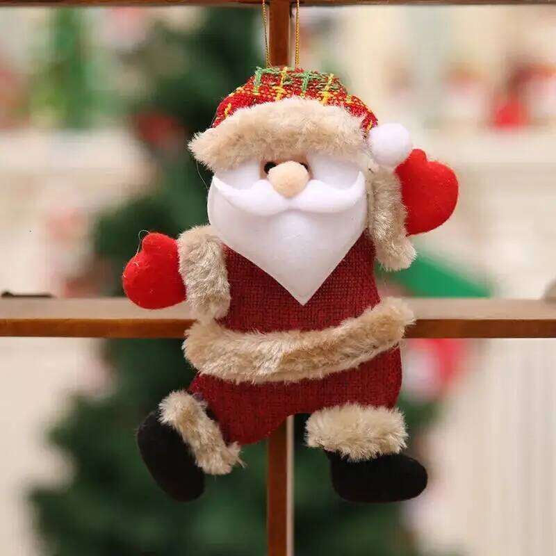 Christmas Plush Doll Ornaments Santa Claus Snowman Tree DIY Decoration Prop For Xmas New Year Home Party Kids Gifts
