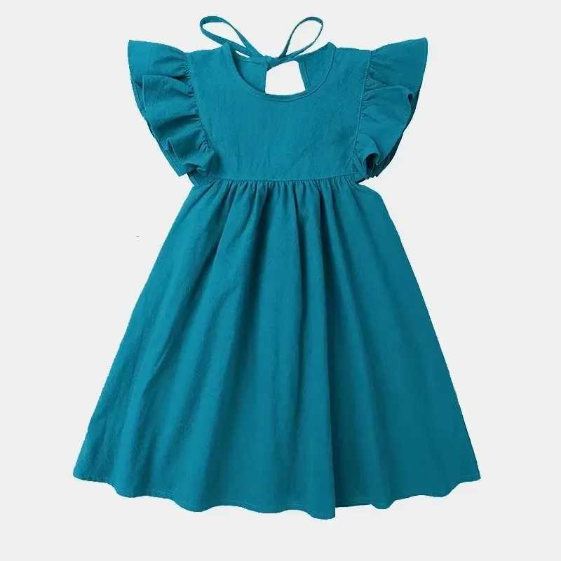 Baby Dresses Linen Cotton Summer Girls Clothes Ruffles White Princess Dress 1st Birthday Party for 0-6Y Flower Girls ClothingT260330