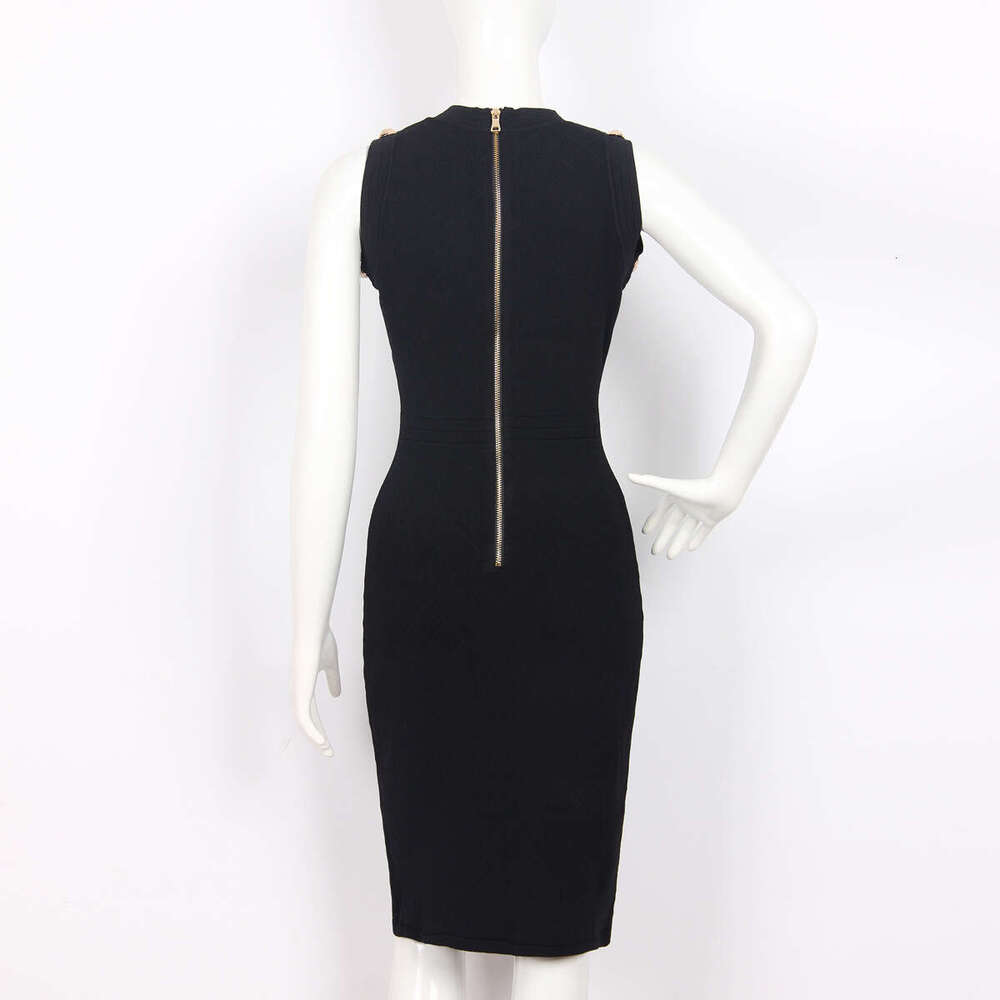 Spring and summer r27 new designer sleeveless button elastic knitted medium length slim r27 fit multifunctional outerwear