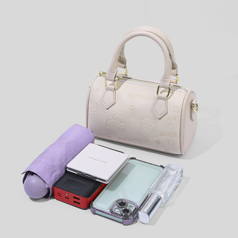 Embossed Handbag Boston for Women 2025 New Korean Fashion Versatile Crossbody High-end Pillow Bag