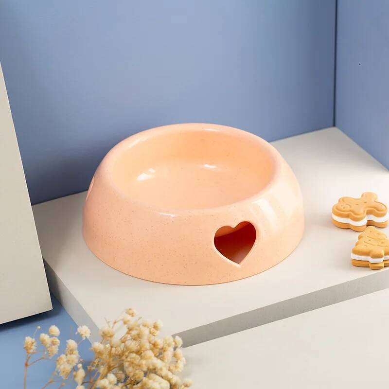 Love Single Bowl for Cat and Dog, Plastic Feeder, Yellow, Pink, Orange, Gray, White, Light Blue, Pet Supplies 26W0330