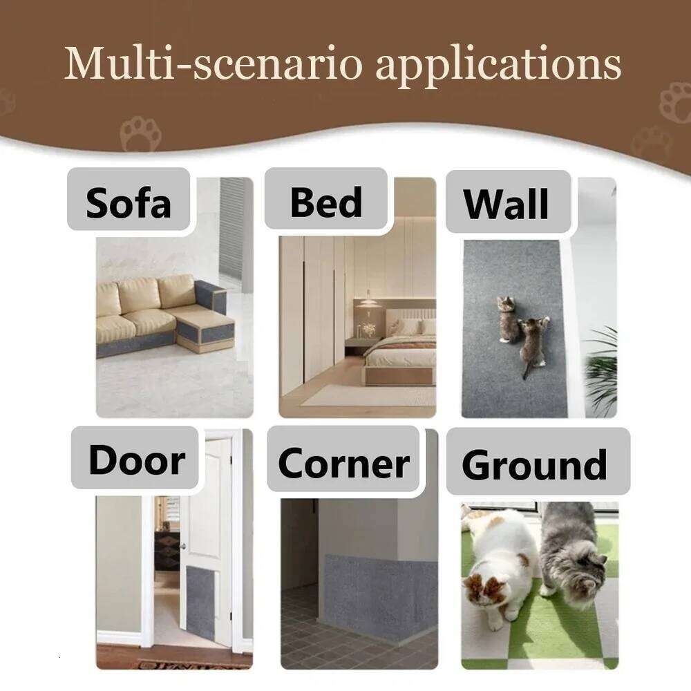 Self-Adhesive Carpet Wall Anti Cat Diy Cats Scratch Board Sofa Protection Paws Sharpen Trimmable