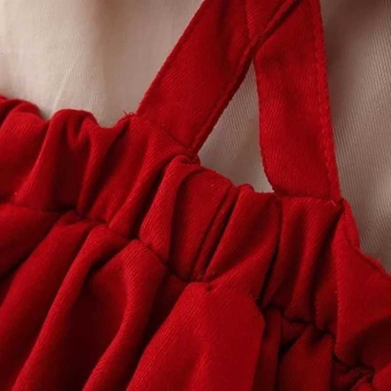 2 Pcs New Autumn Spring Baby Girl Bow Dresses Girls Long Sleeve Pure Cotton Newborn Birthday Dress Beige T-shirt and Red DressT260330