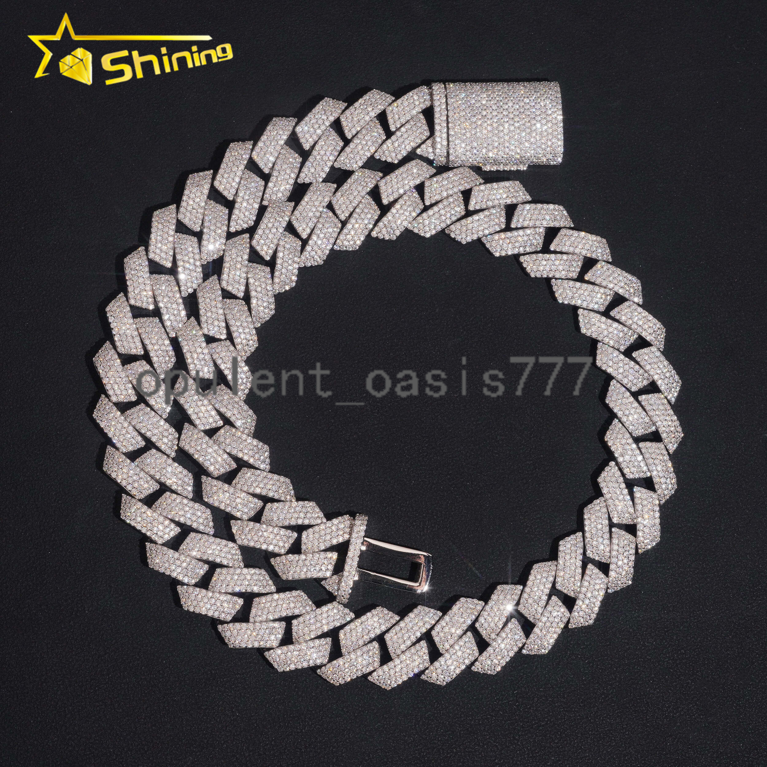 Hip Hop Jewelry 18mm 4 Rows Chain 925 Sterling Silver GRA Certificate Iced Out Necklace Moissanite Cuban Link Chain