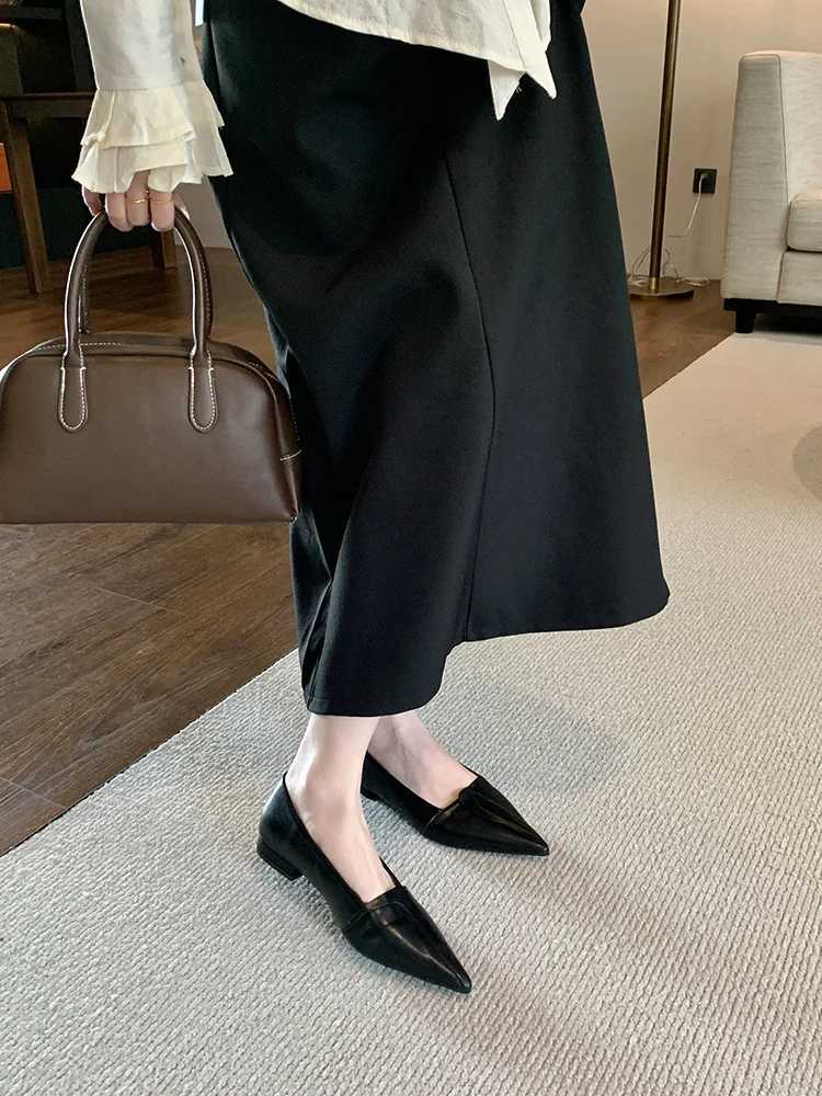 Summer Shoes Ladies Pointed Toe Low Heels Female Footwear 2025 New Bailamos Woman Flat Comfortable Dress Spring Med Thin Shallow Z260330