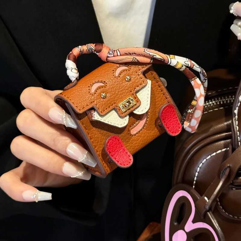 Mini Tiny PU Leather Handbag Decoration Pendant Bag For Airpods 4 3 2 Pro 2 For Galaxy Buds 3 3Pro 2 2Pro/Buds FE Headphone Case Z260330
