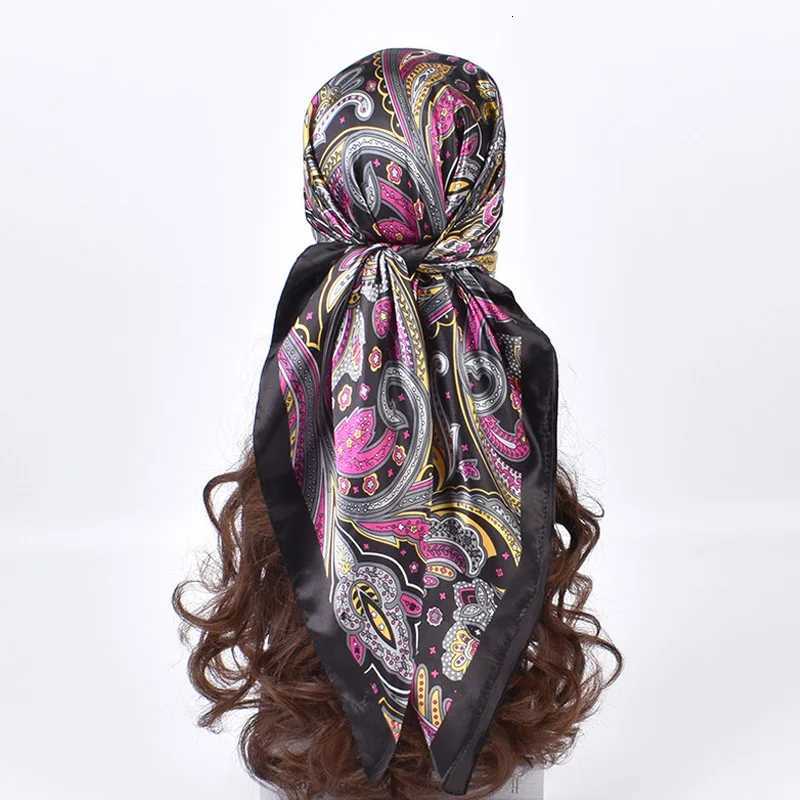 High Quality Silk Scarves Wen Square Satin Hijab Scarf Plain Handkerchief Shawls Wraps Fem band Islamic Band X2603281
