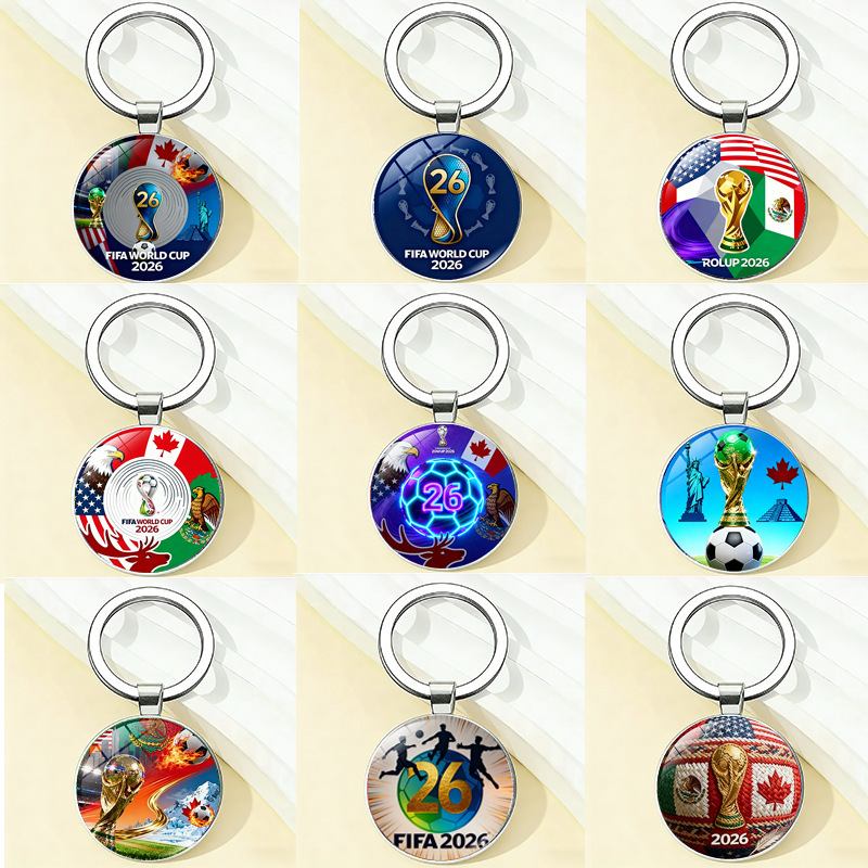 classic 2026 World Cup Golden Ball Keychain, Soccer Commemorative Pendant, Football Souvenir Gift free shipping